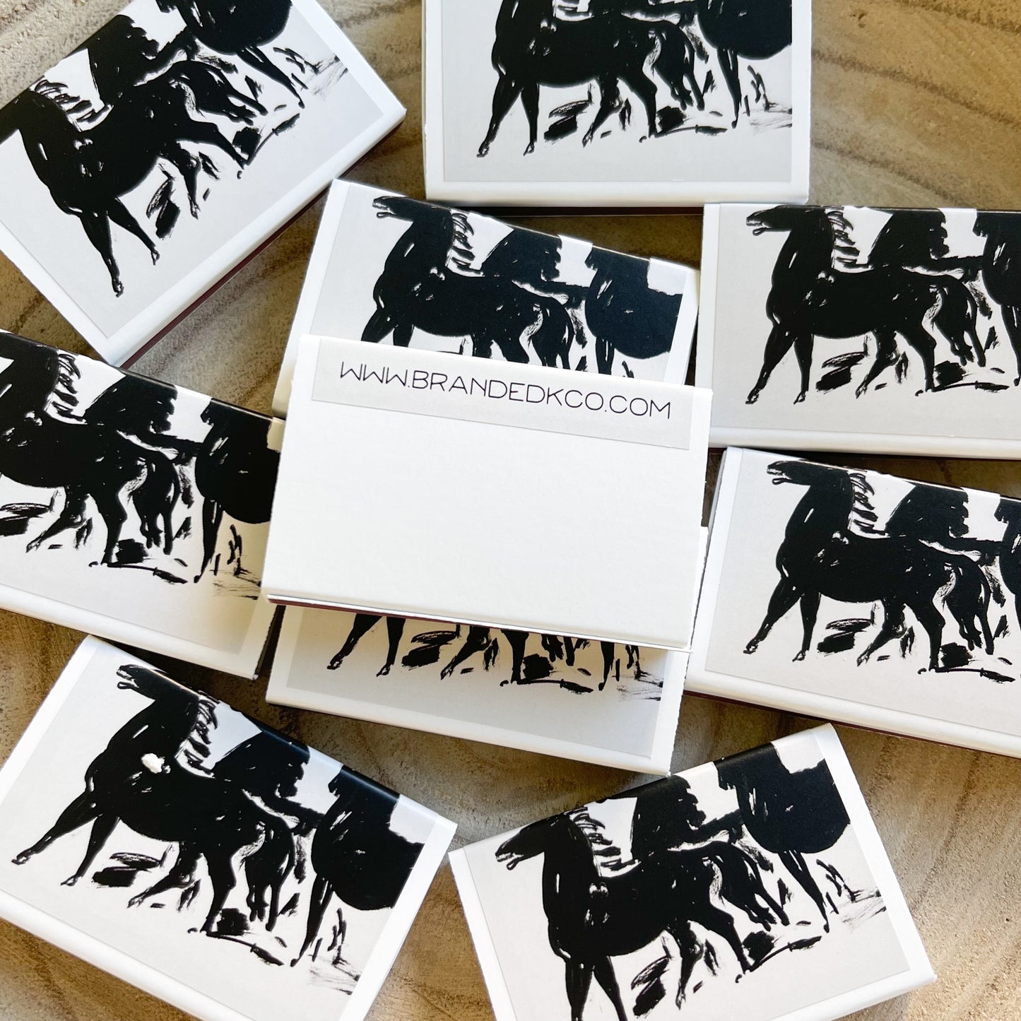Abstract Wild Horses Match Set | Vintage Landscape