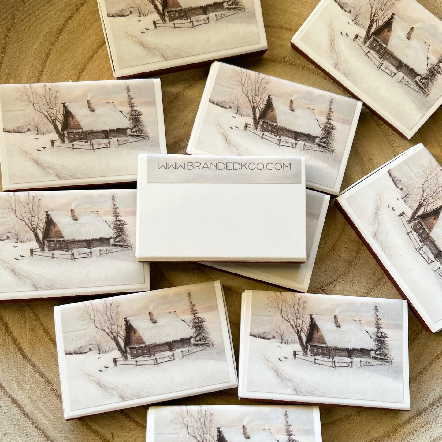 Winter Cabin Match Set | Vintage Landscape